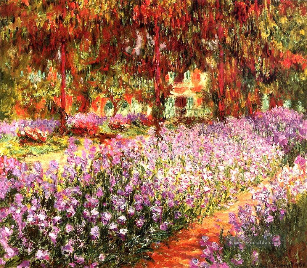 Der Garten aka Iris Claude Monet impressionistische Blumen Ölgemälde